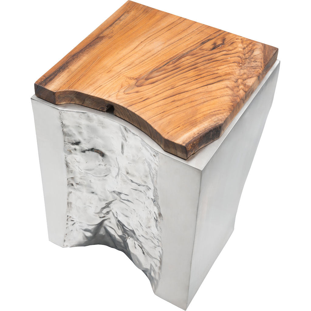 Loren Side Table Natural & Stainless Steel