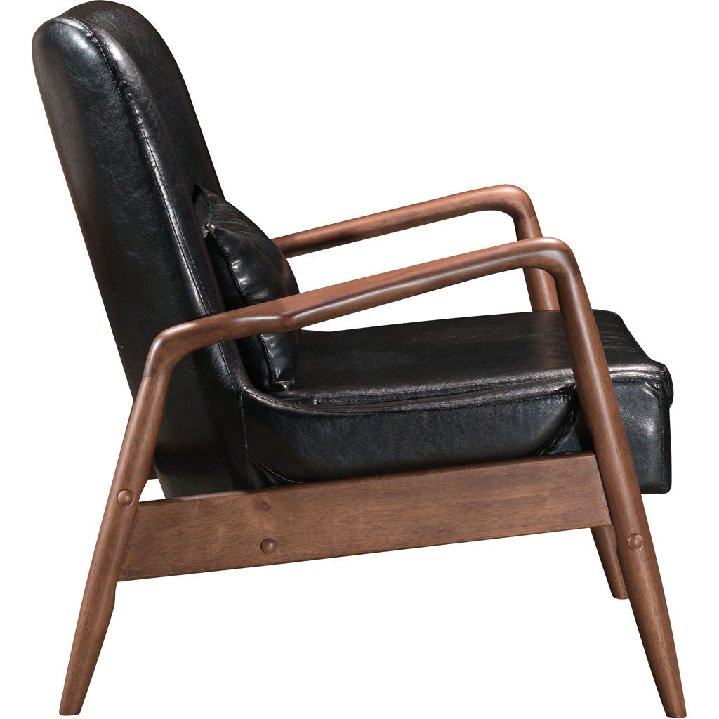 Braden Lounge Chair & Ottoman Black