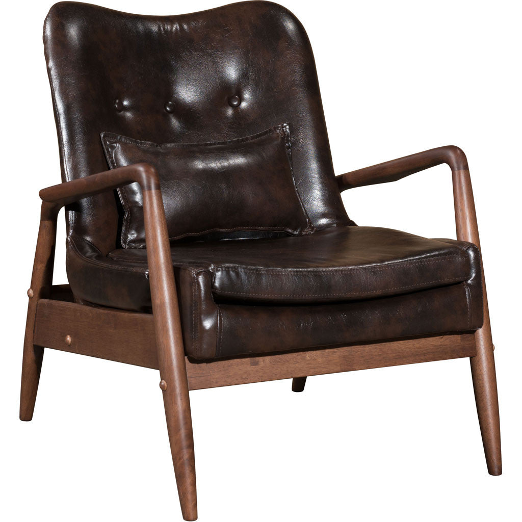 Braden Lounge Chair & Ottoman Brown