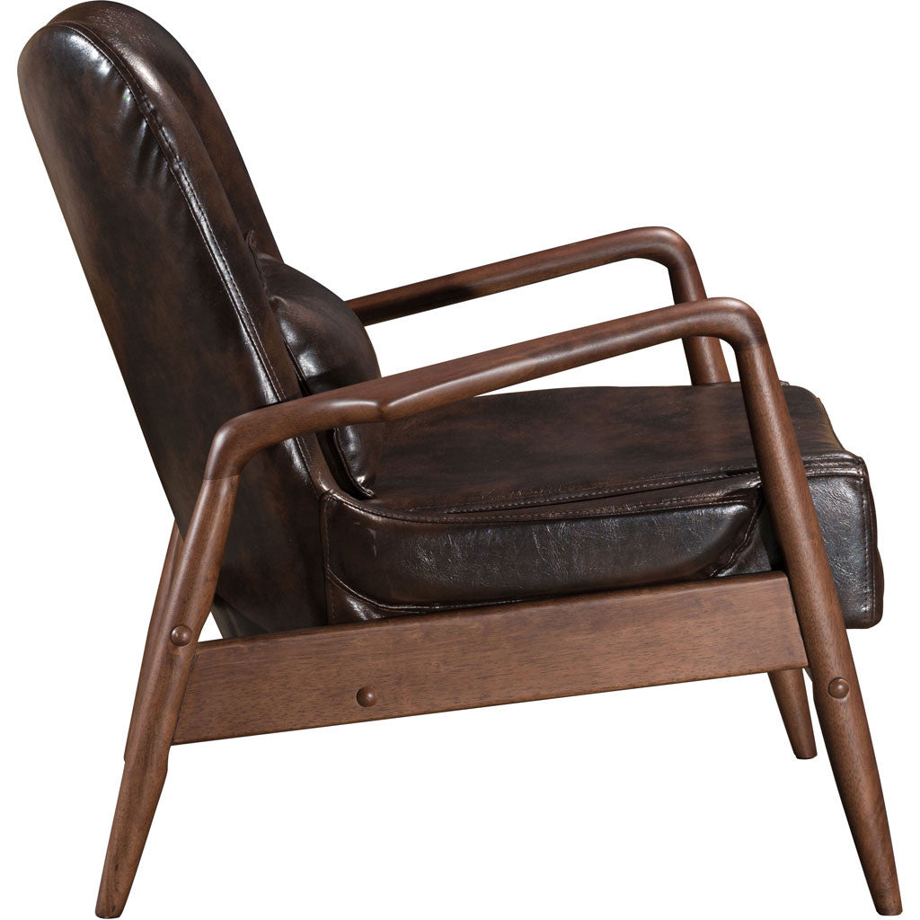 Braden Lounge Chair & Ottoman Brown