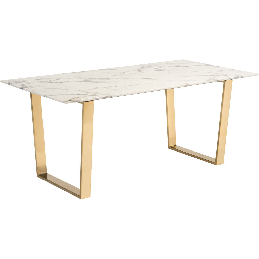 Acel Dining Table Stone & Gold