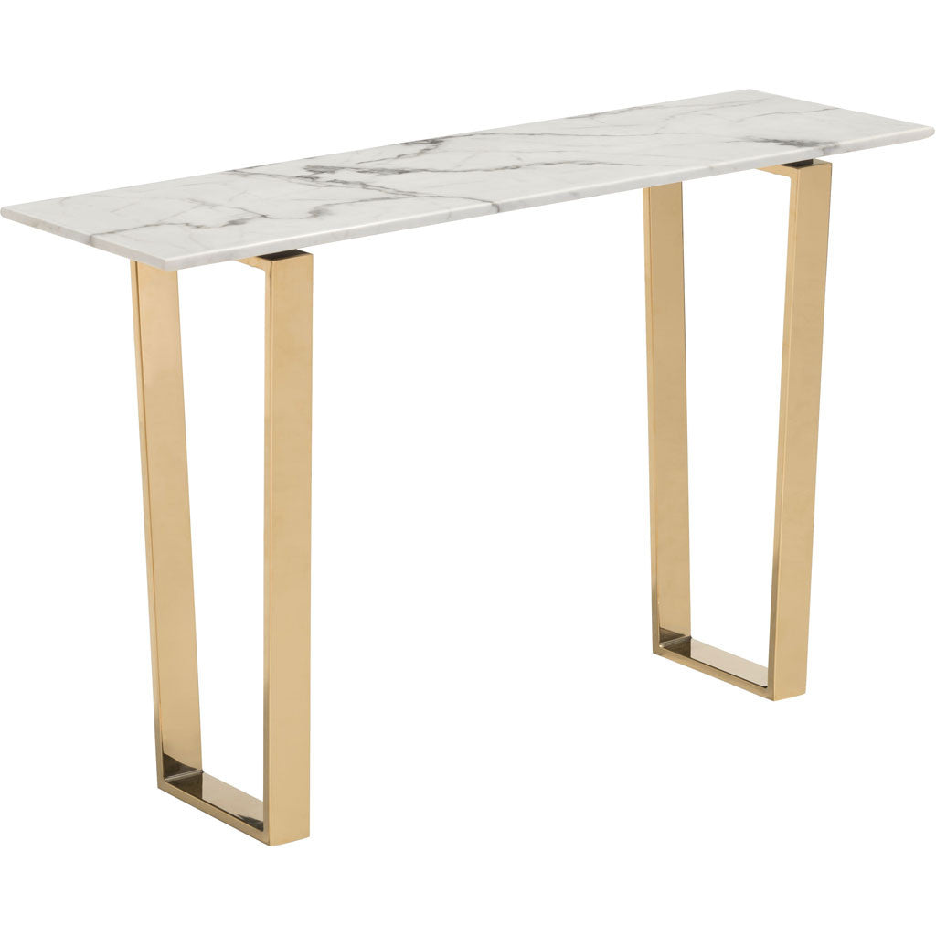 Acel Console Table Stone &amp; Gold