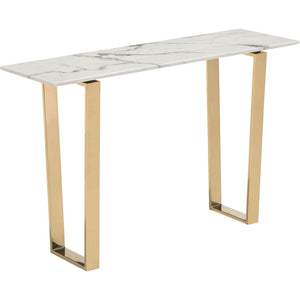 Acel Console Table Stone & Gold