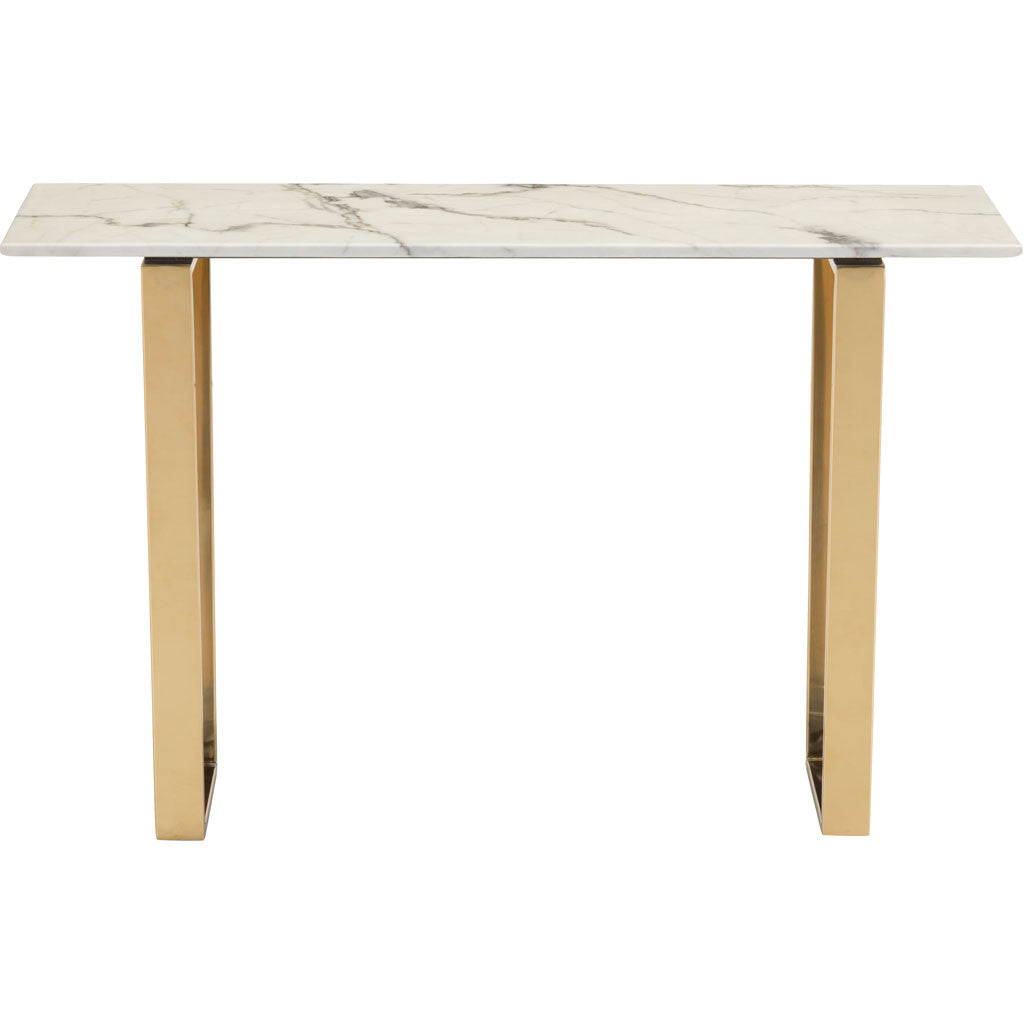 Acel Console Table Stone & Gold