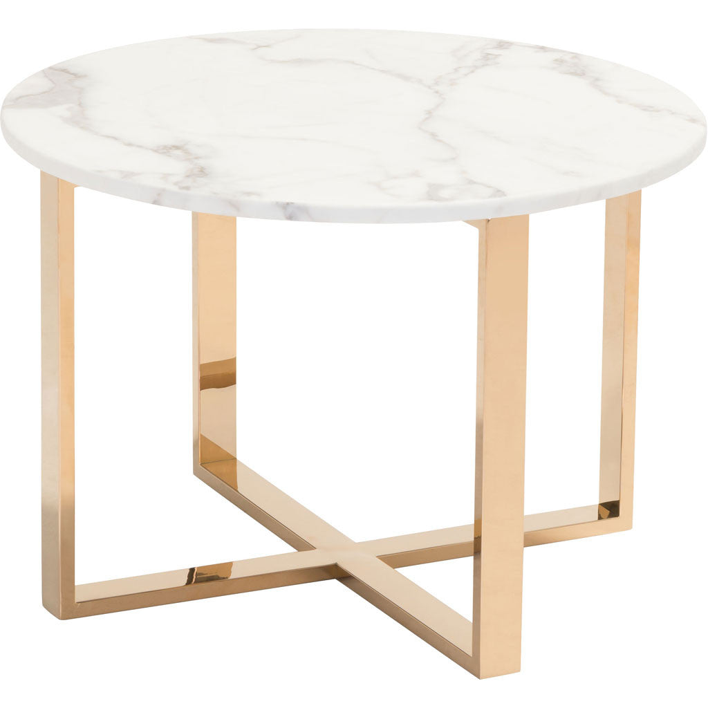 Global End Table Stone &amp; Gold