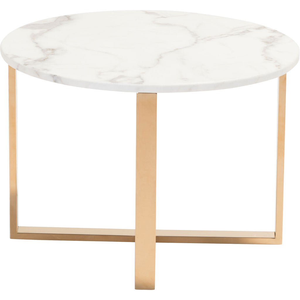 Global End Table Stone & Gold
