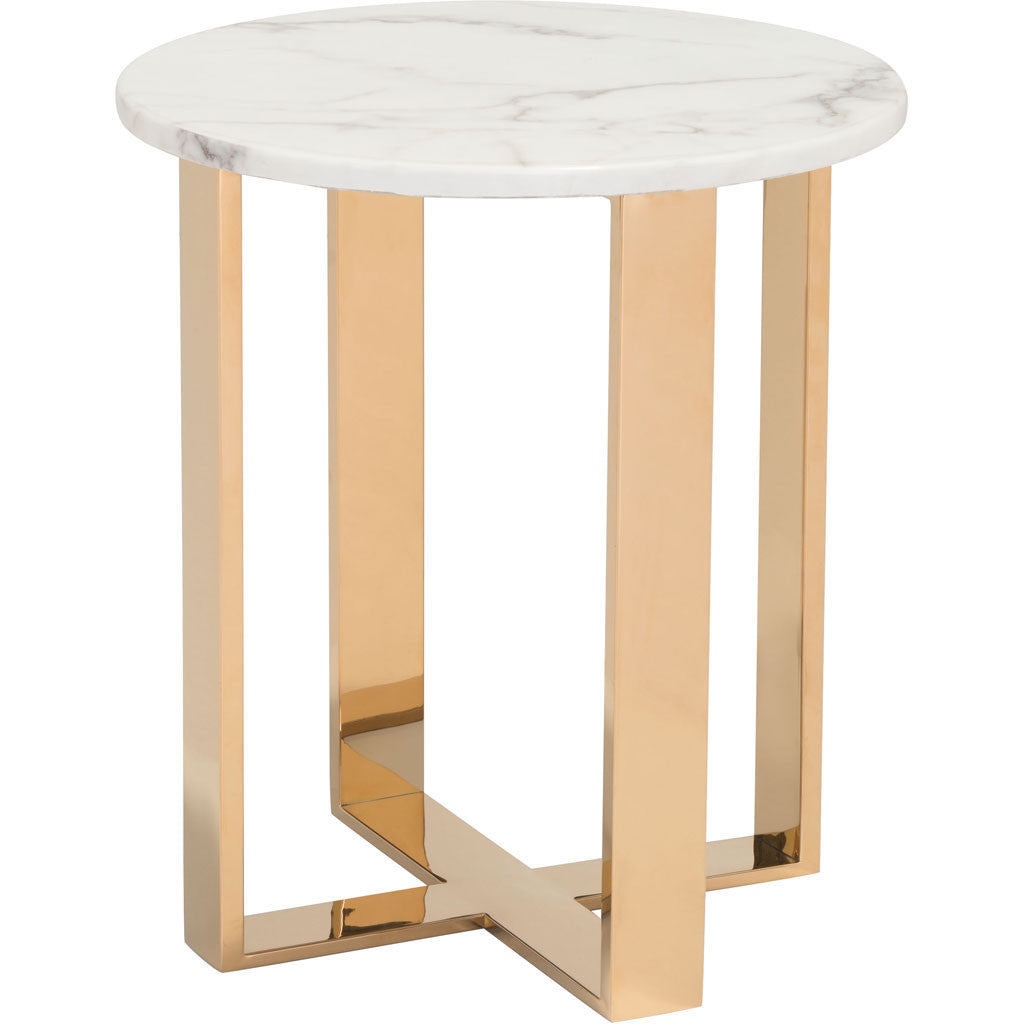 Acel End Table Stone & Gold