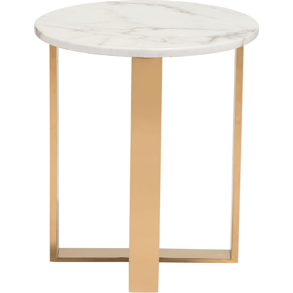 Acel End Table Stone & Gold