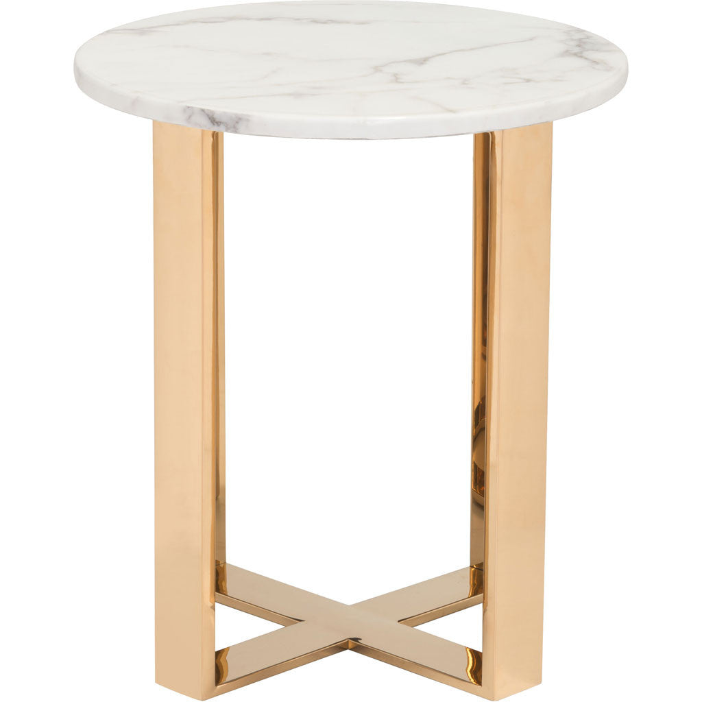 Acel End Table Stone & Gold