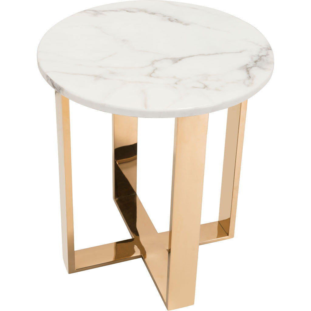 Acel End Table Stone & Gold