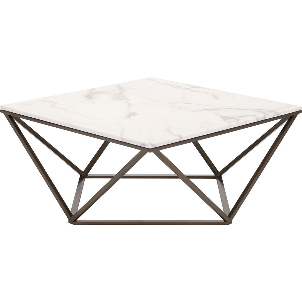 Titus Coffee Table Stone & Antique Brass