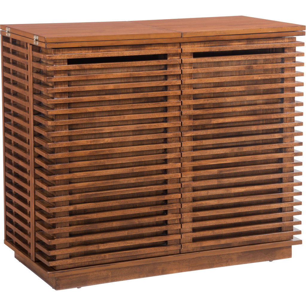 Linear Bar Cabinet Walnut