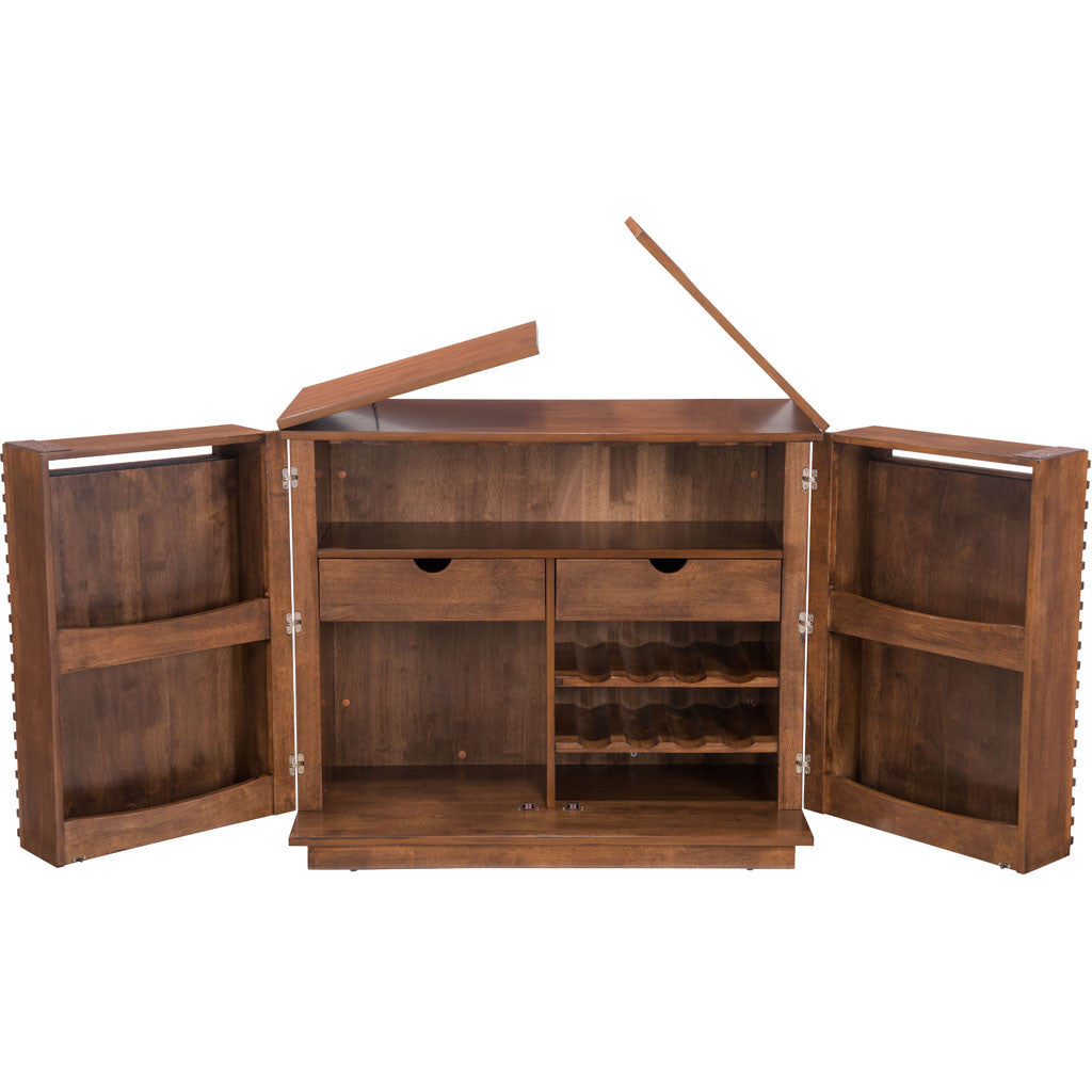 Linear Bar Cabinet Walnut