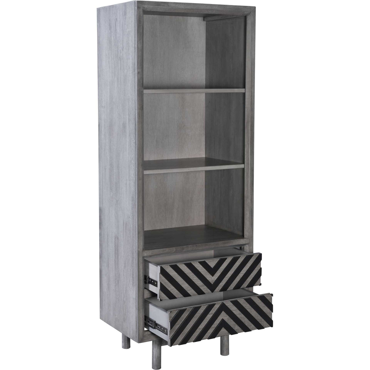 Regents Narrow Tall Shelf Old Gray