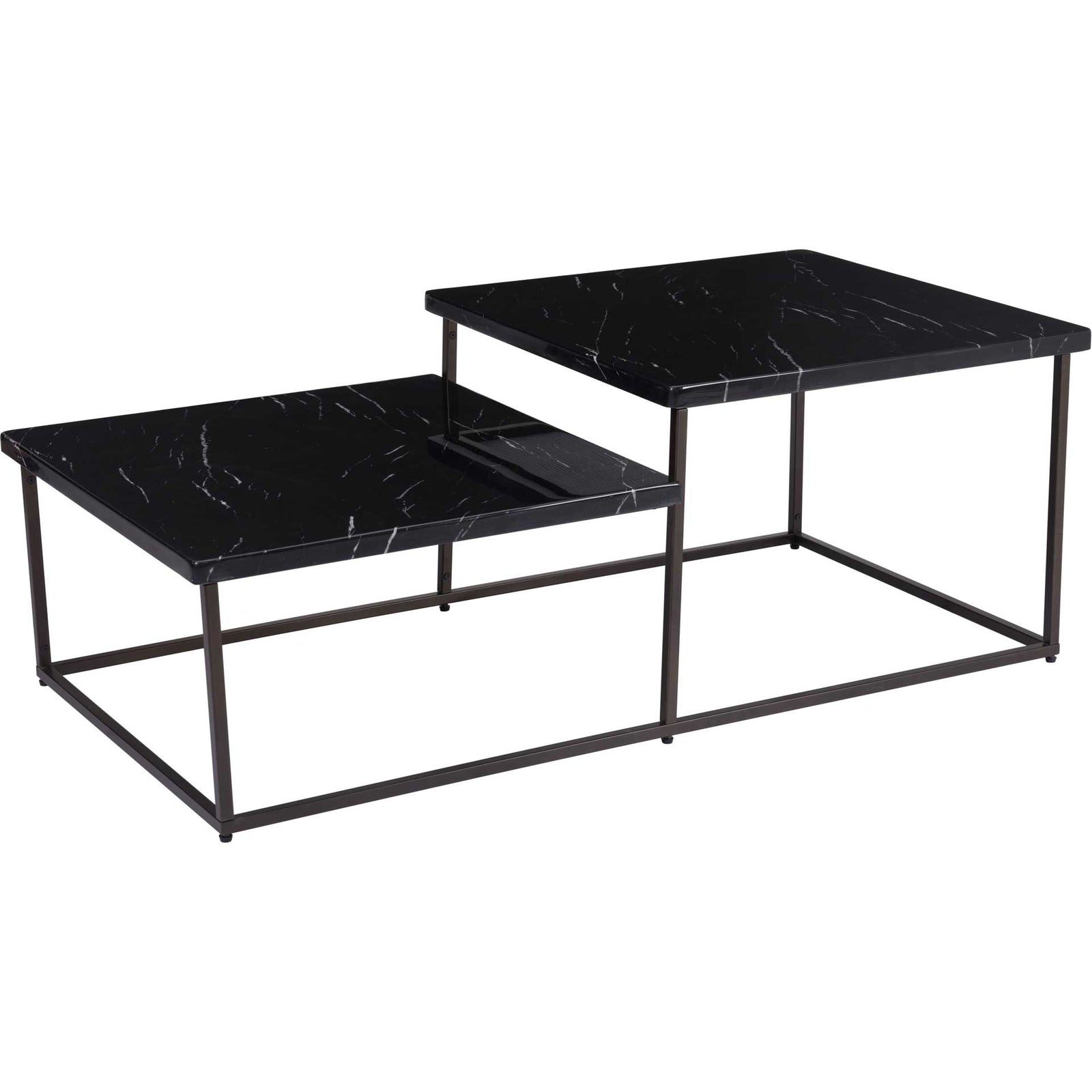 Shaw Coffee Table Black/Stone/Antique Brass