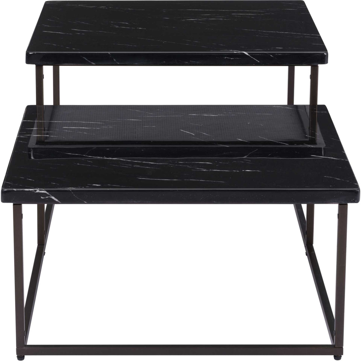 Shaw Coffee Table Black/Stone/Antique Brass