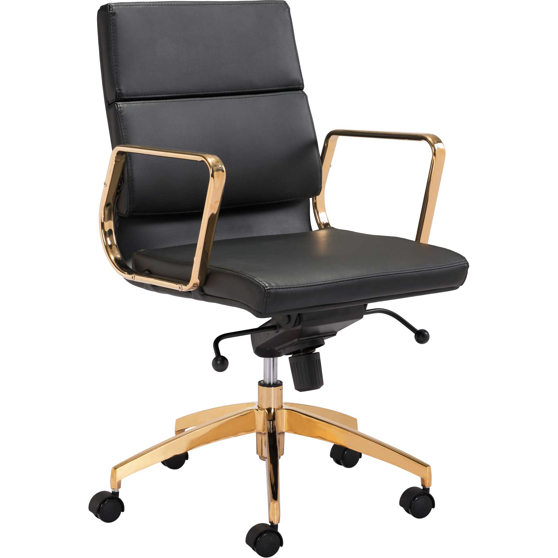 Smart Low Back Office Chair Black/Gold