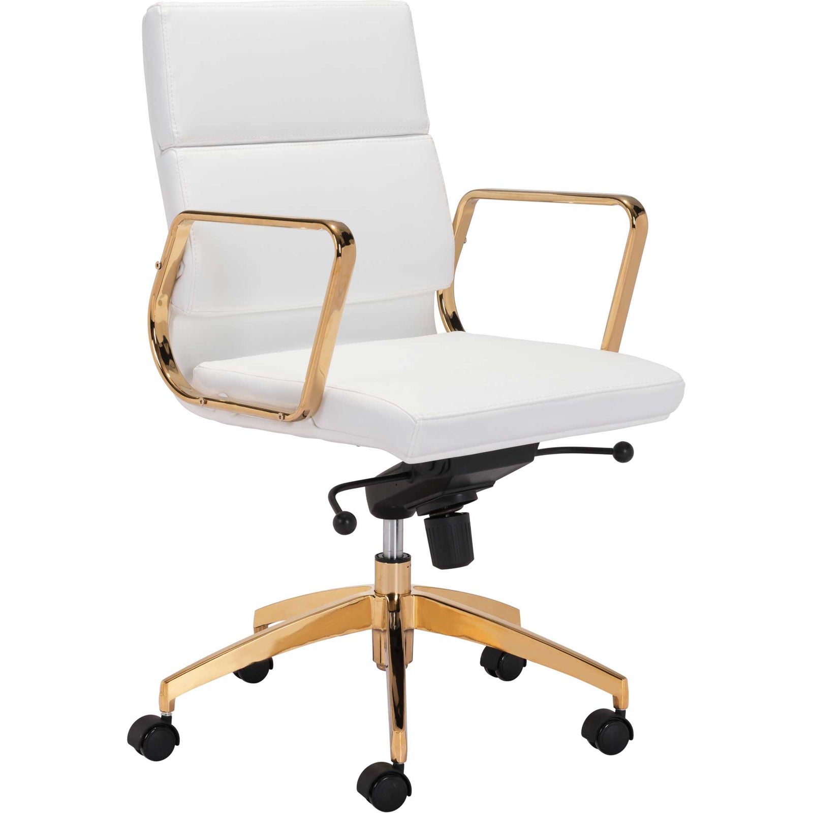 Smart Low Back Office Chair White/Gold