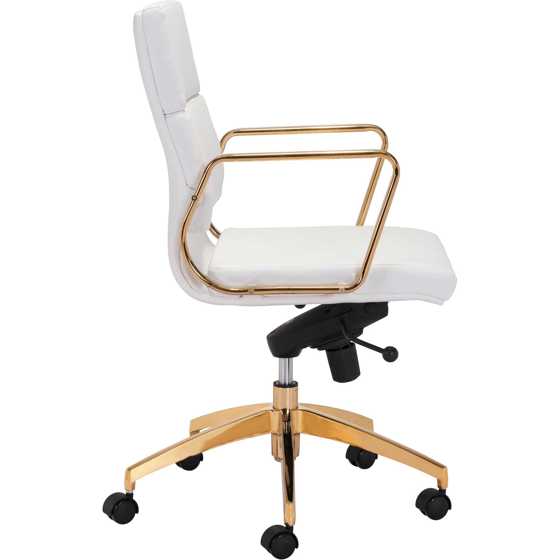 Smart Low Back Office Chair White/Gold