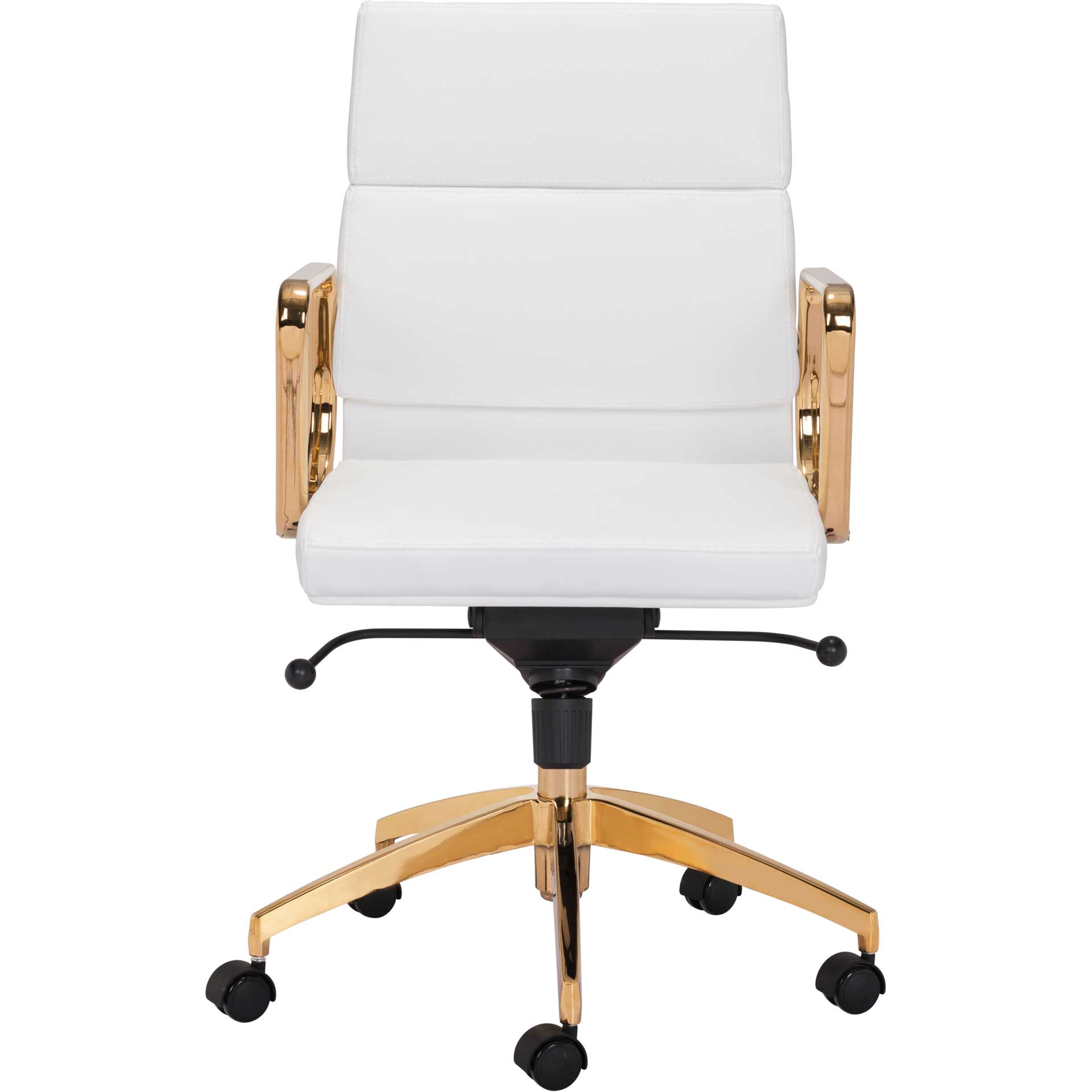 Smart Low Back Office Chair White/Gold