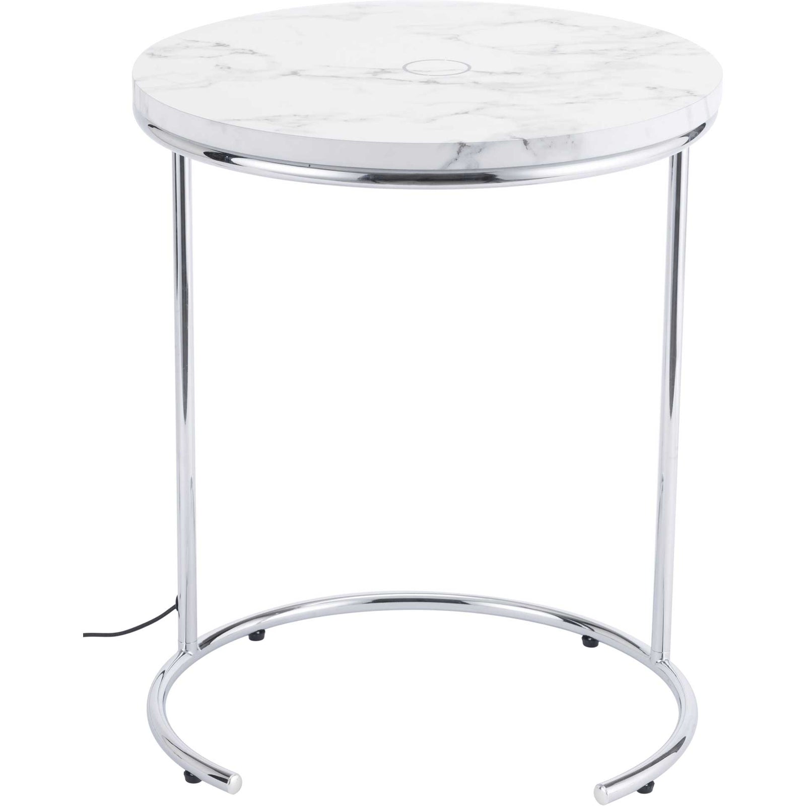 Kennedy Side Table White/Chrome