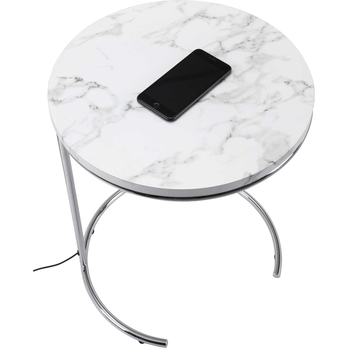 Kennedy Side Table White/Chrome