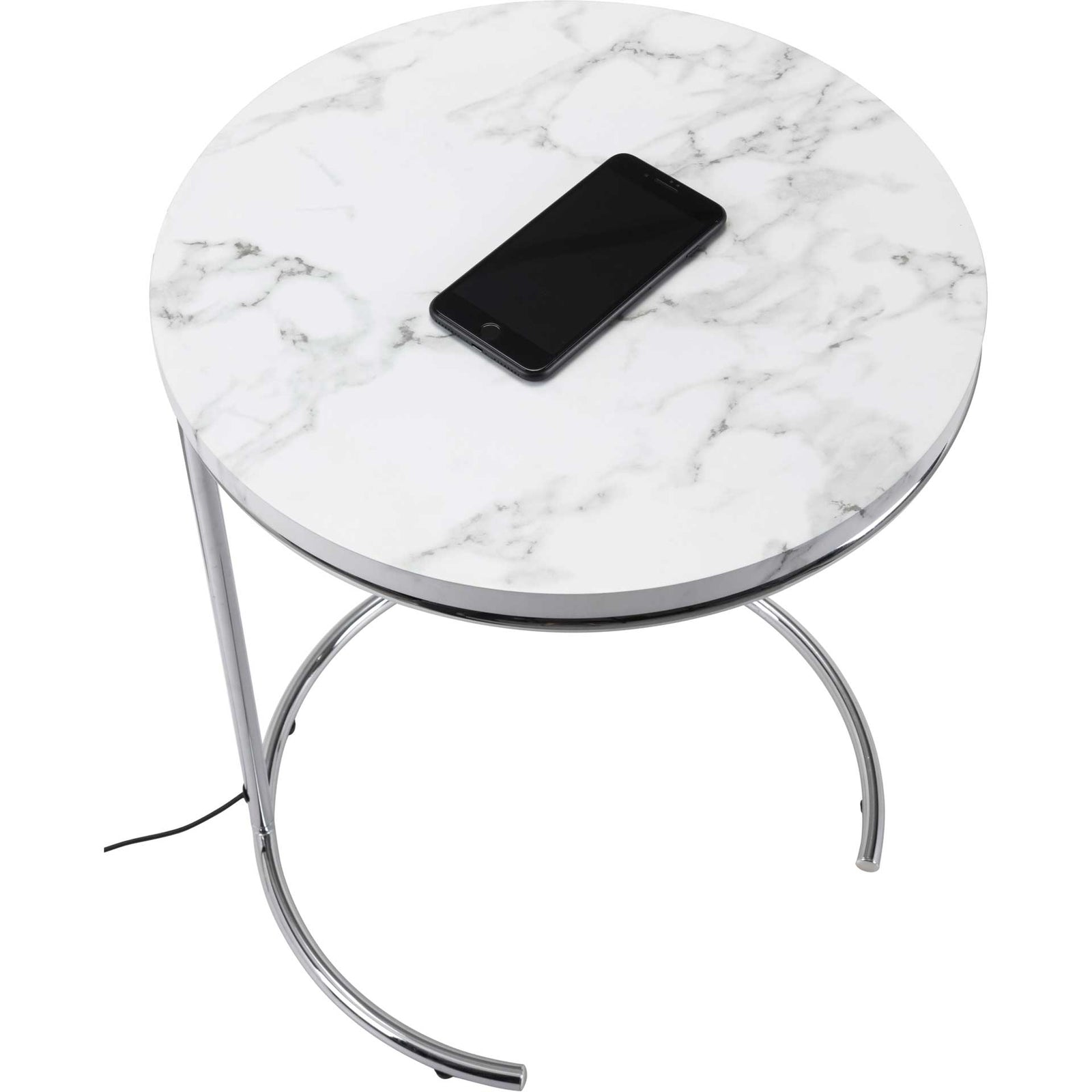 Kennedy Side Table White/Chrome