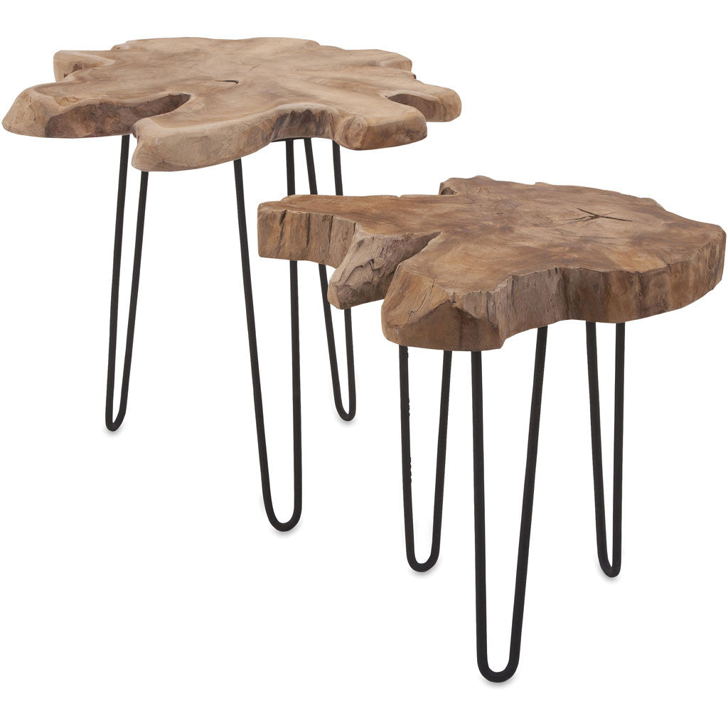 Balto 2-Piece Teak Wood Nesting Tables