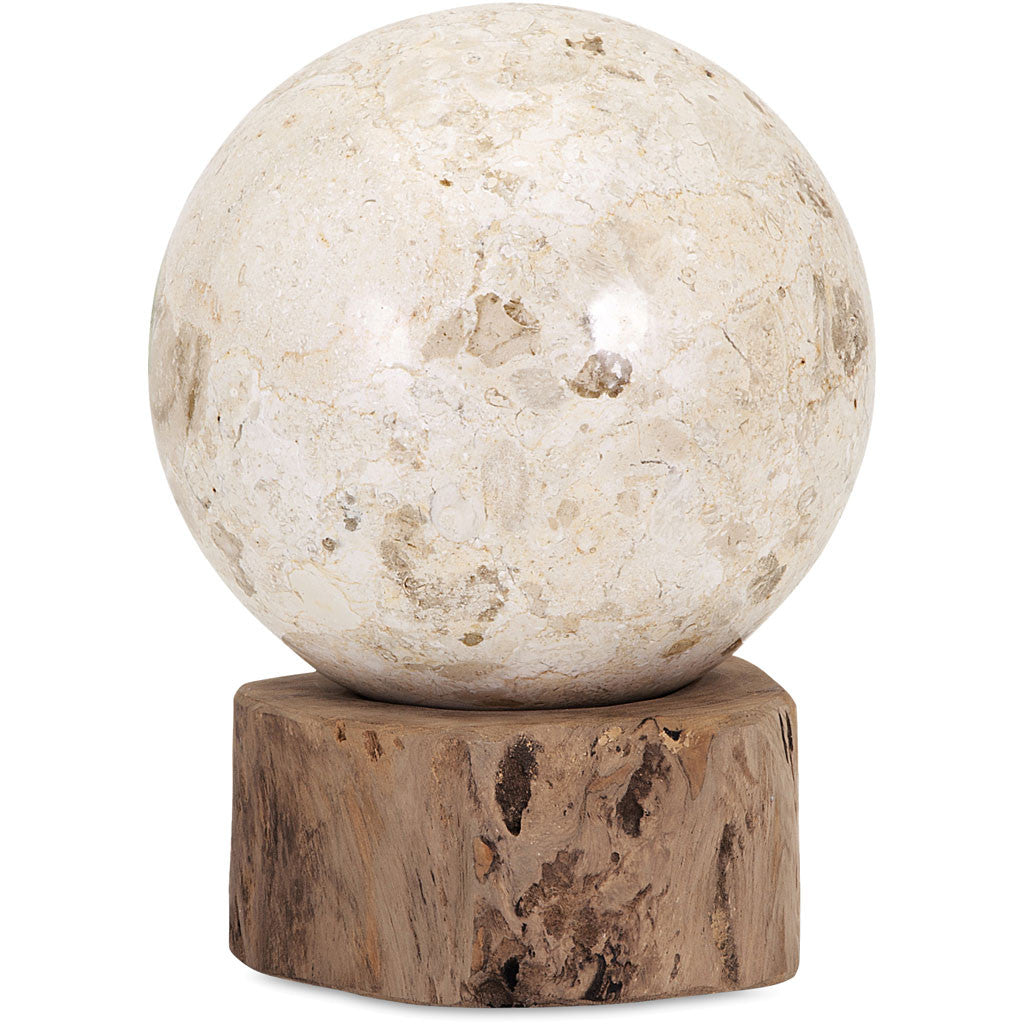 Marble Ball on Teak Wood Statuary
