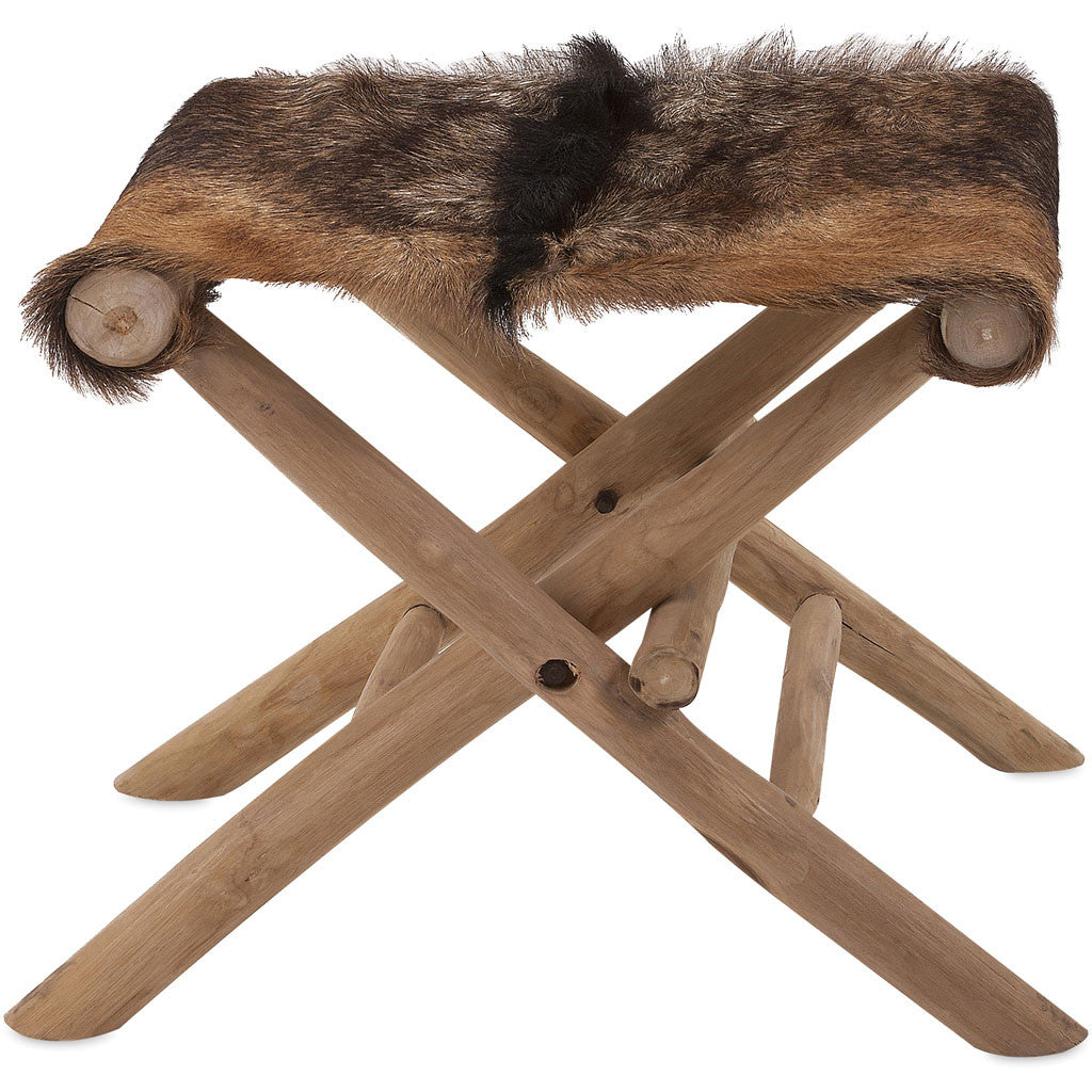 Antuco Animal Hide Folding Stool