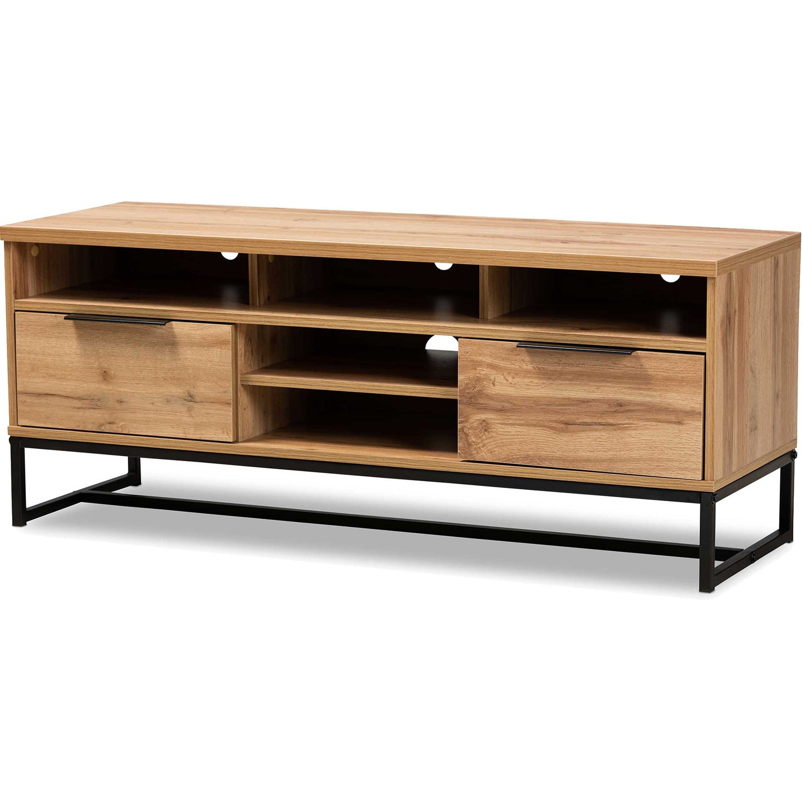 Realyn 2-Drawer TV Stand Oak/Black