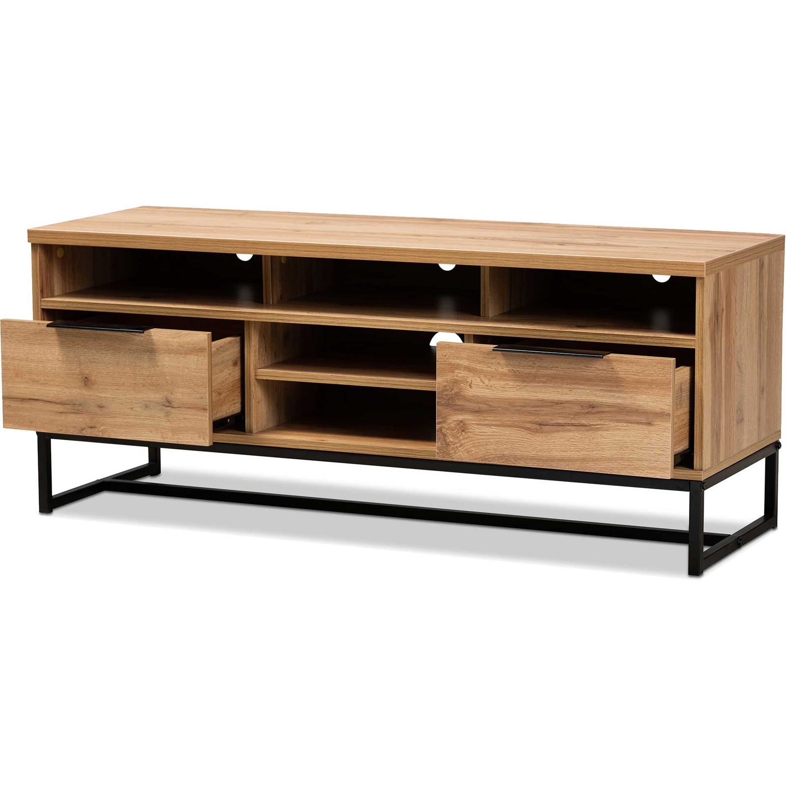 Realyn 2-Drawer TV Stand Oak/Black