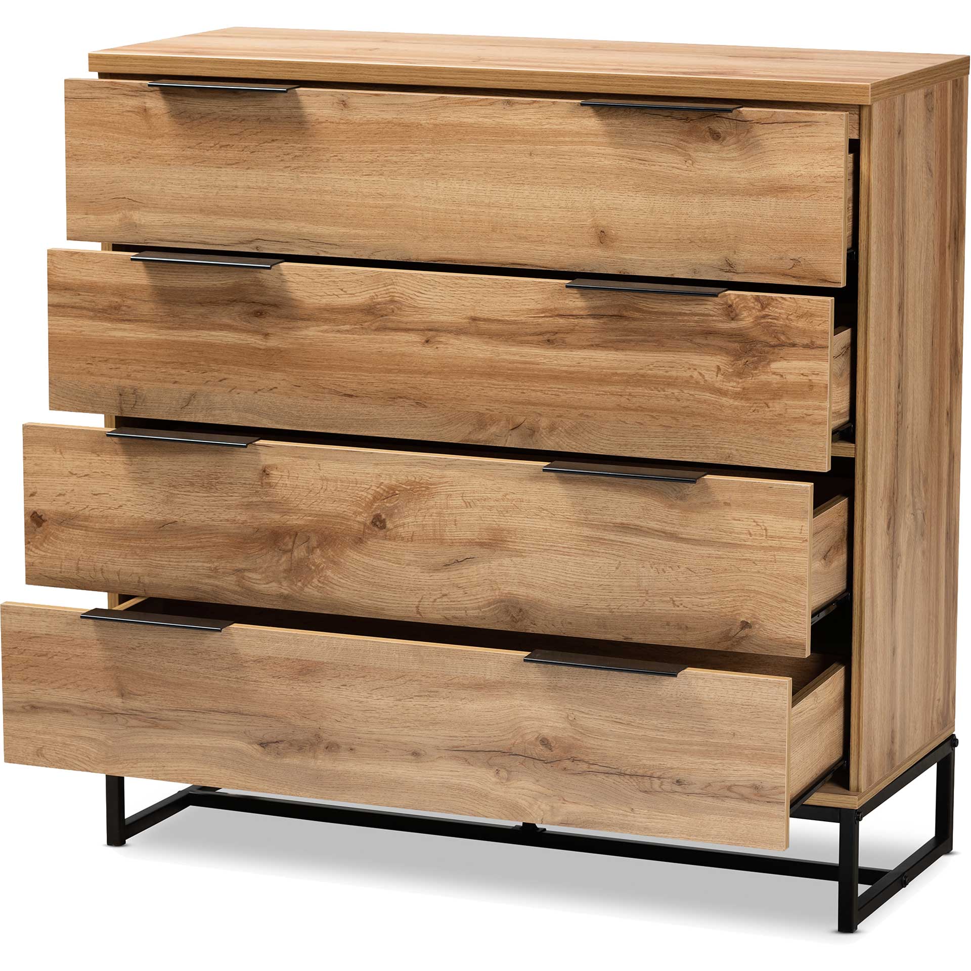 Realyn 4-Drawer Dresser Oak/Black