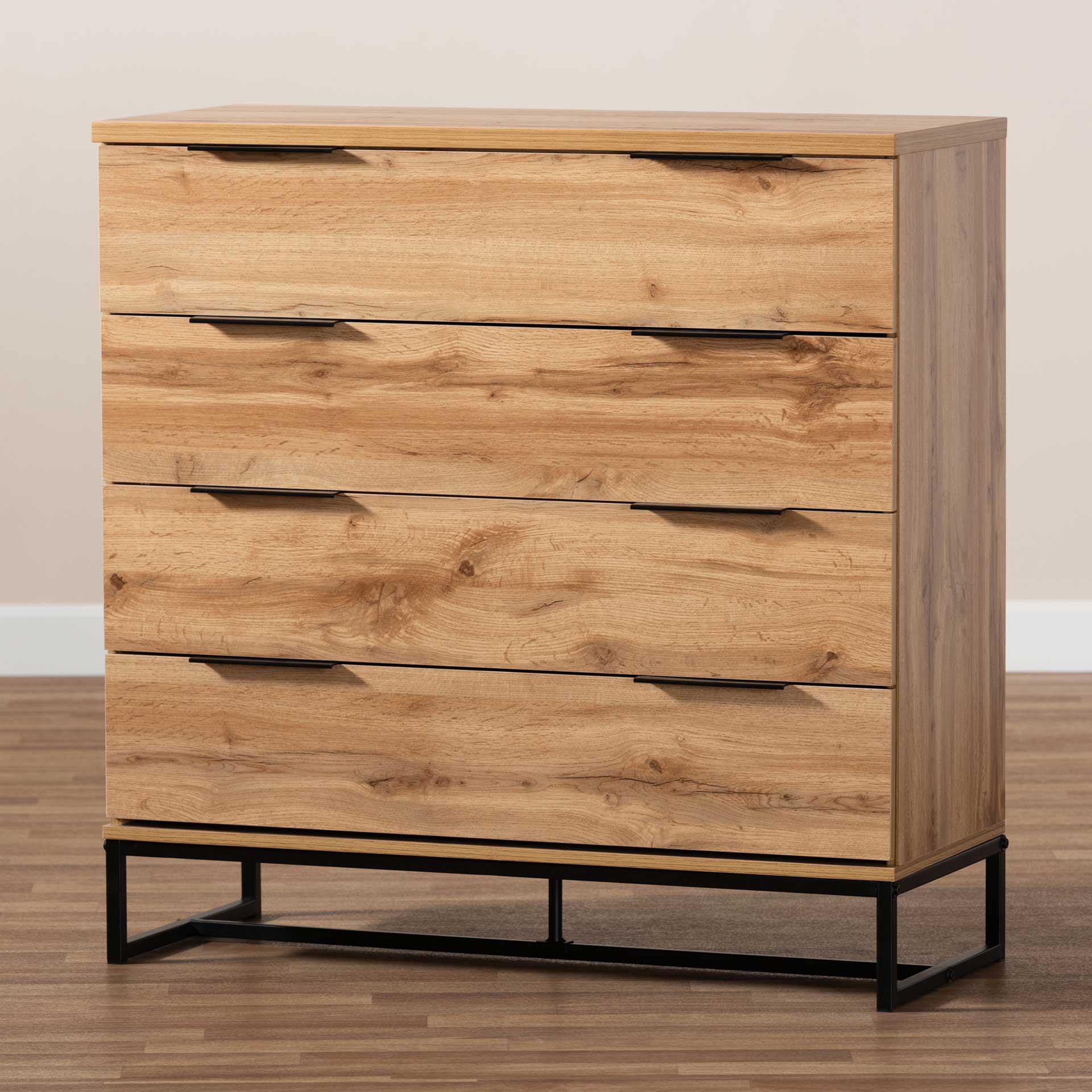 Realyn 4-Drawer Dresser Oak/Black