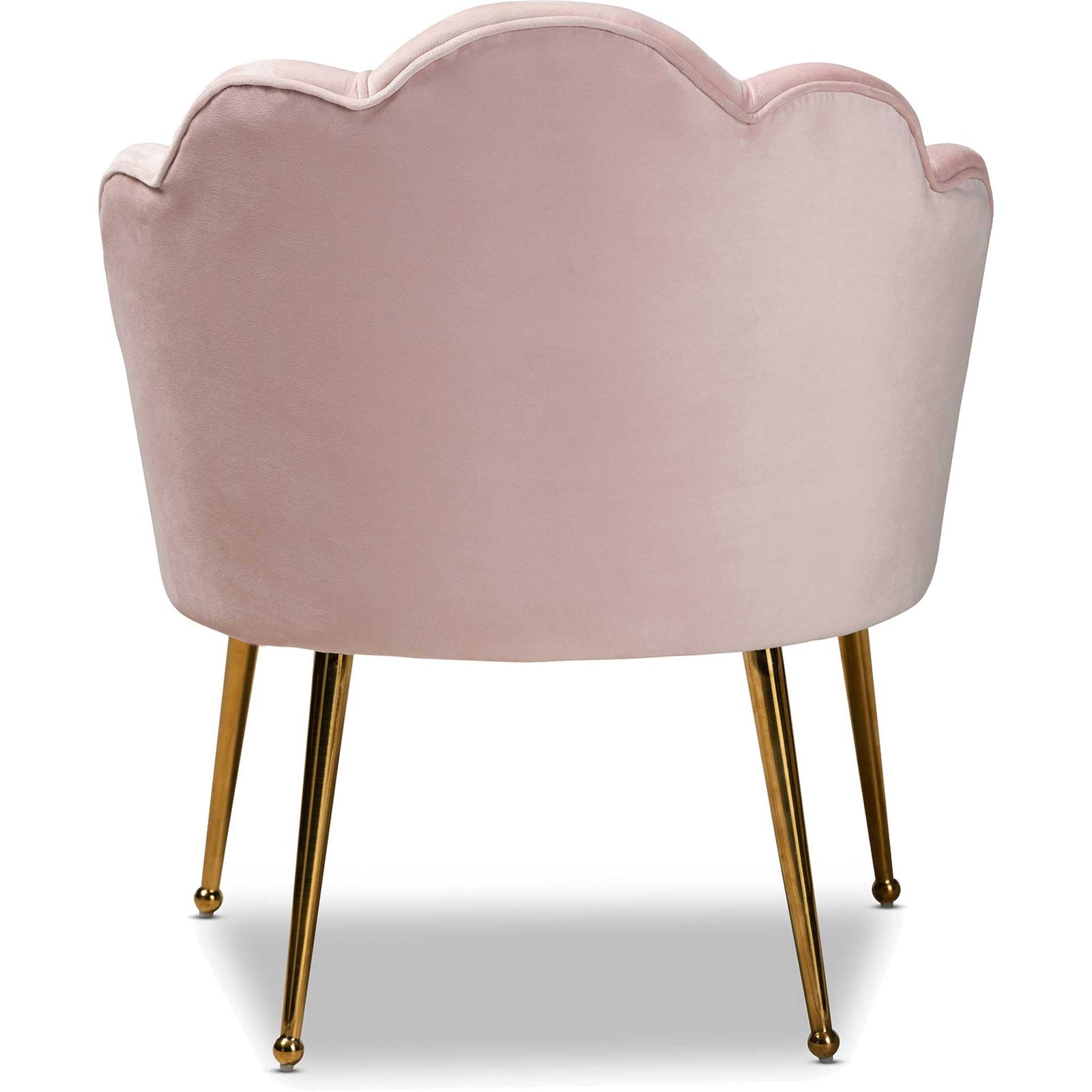 Ciarra Velvet Fabric Upholstered Chair Light Pink/Gold