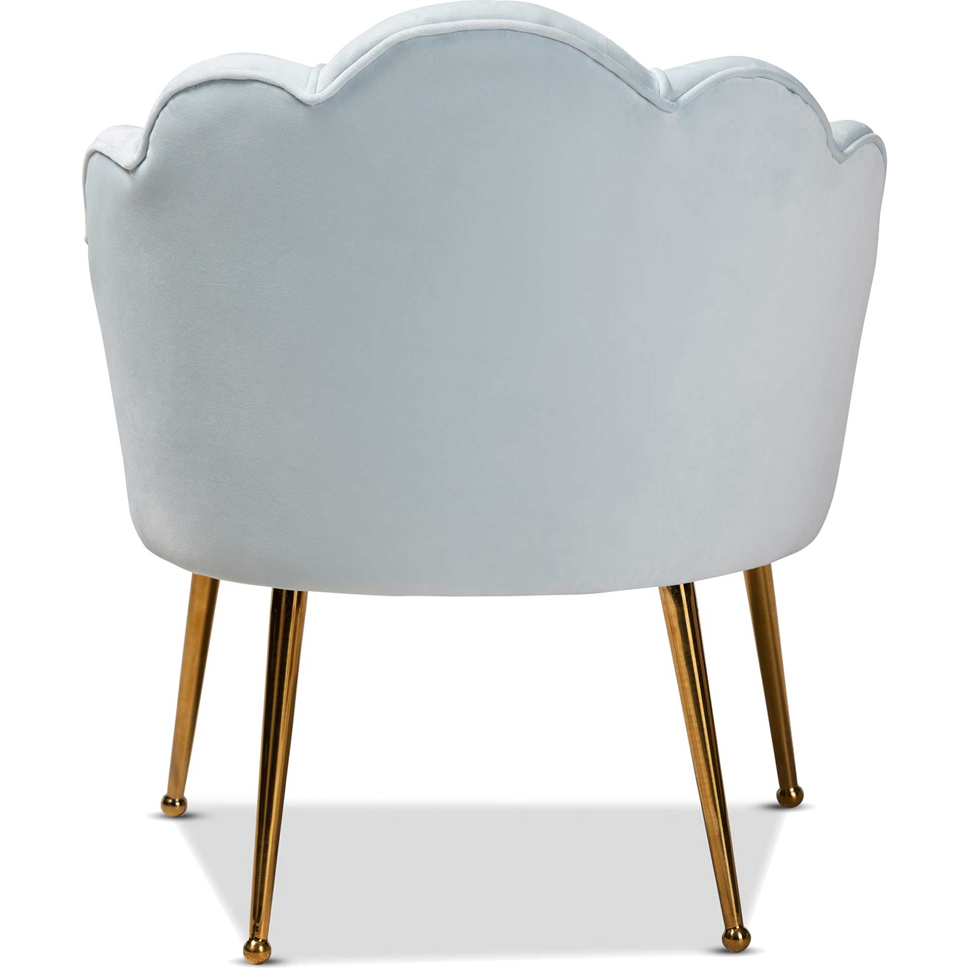 Ciarra Velvet Fabric Upholstered Chair Light Blue/Gold