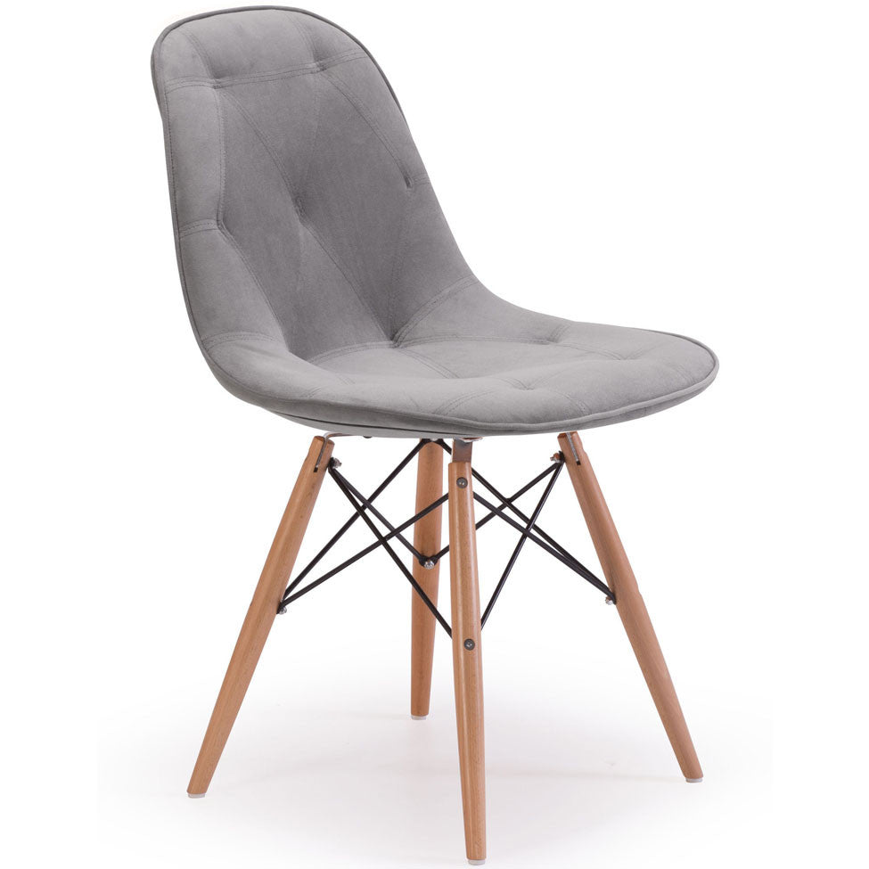 Preston Chair Gray Velour