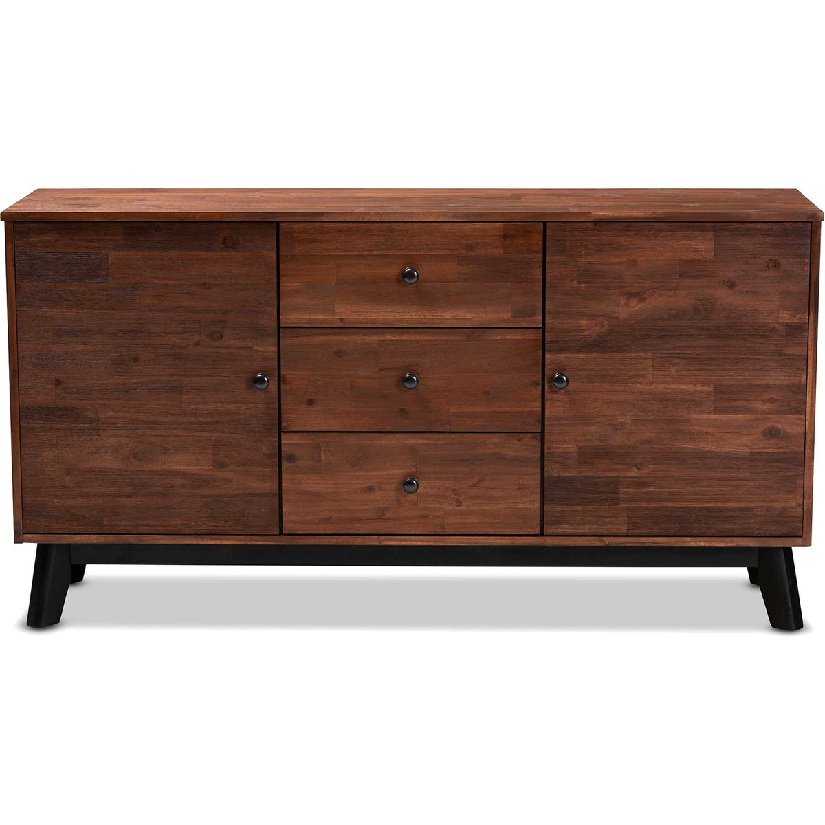 Caroline 2-Door Wood Sideboard Brown/Black