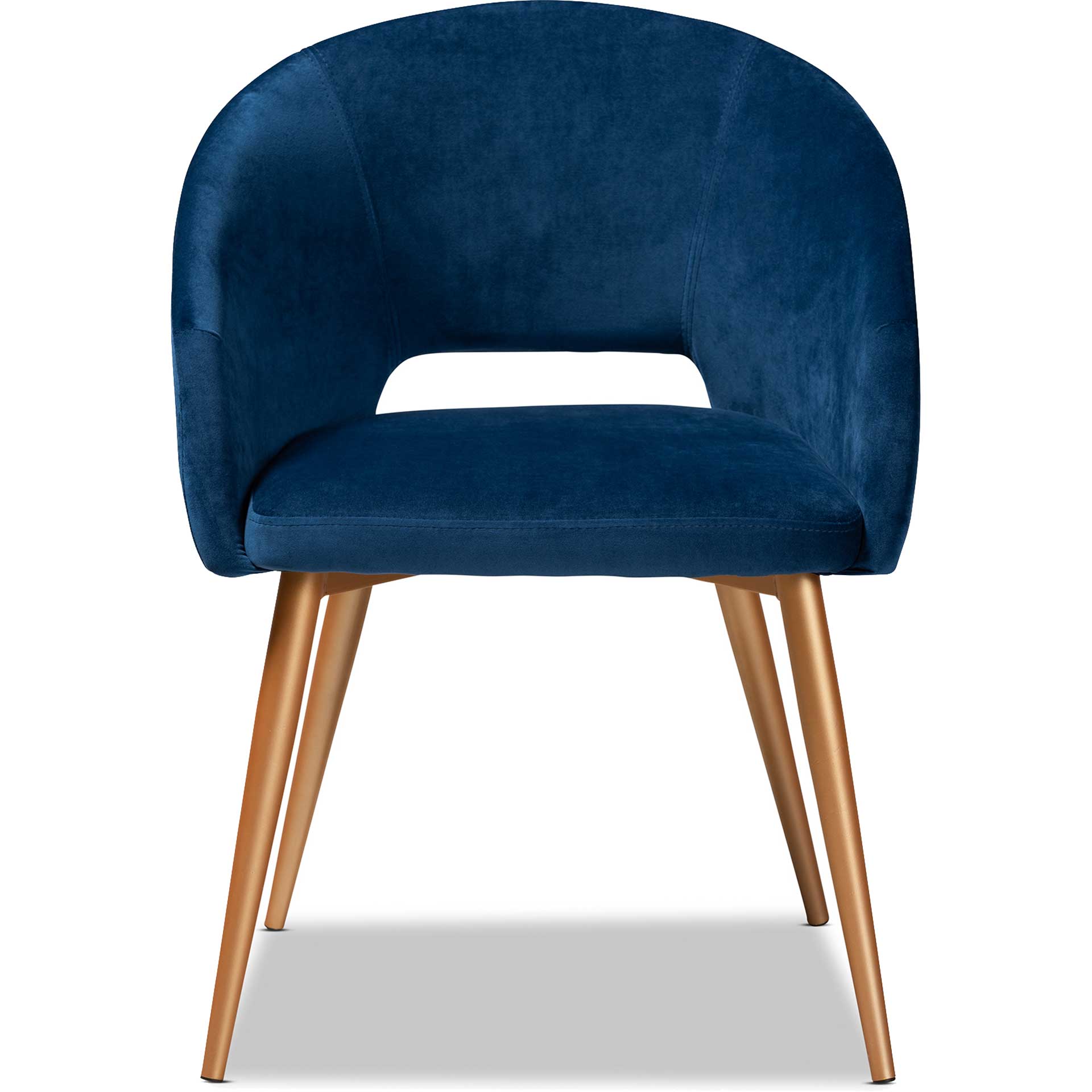 Victor Velvet Fabric Upholstered Dining Chair Navy/Gold