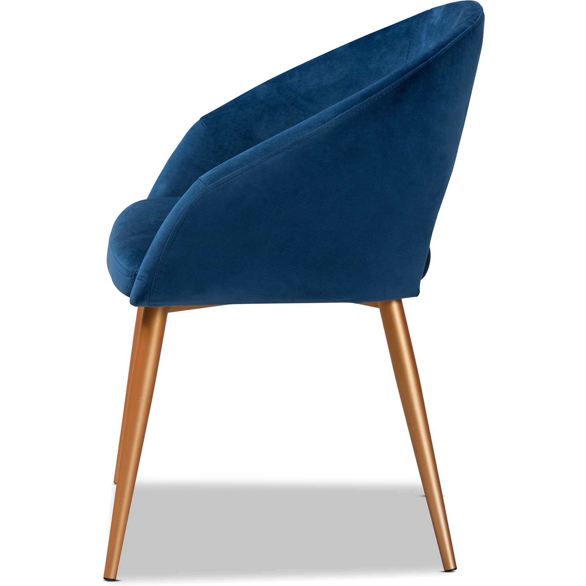 Victor Velvet Fabric Upholstered Dining Chair Navy/Gold