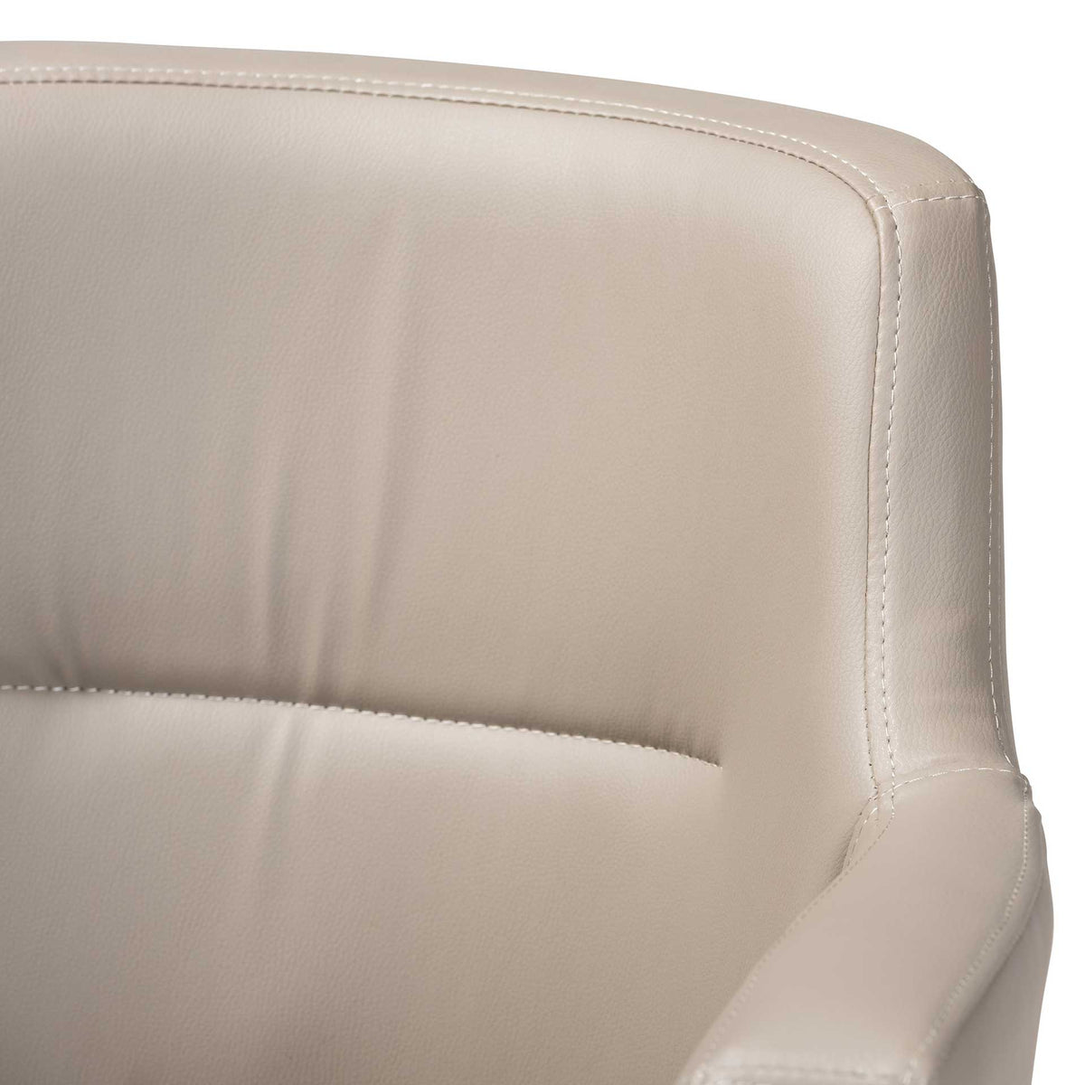 Macari Faux Leather Upholstered Dining Chair Beige/Gold