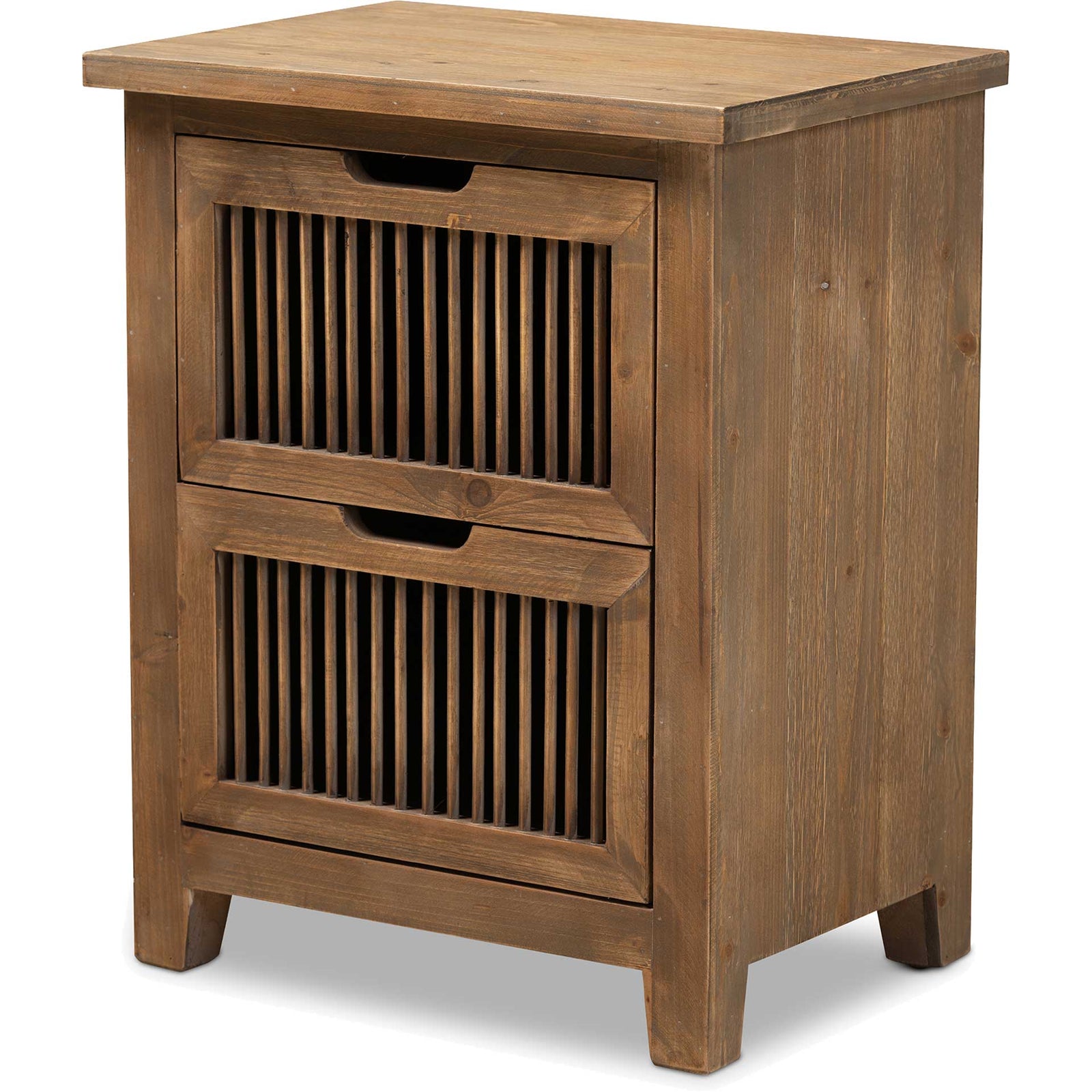 Claudia 2-Drawer Spindle Nightstand Brown