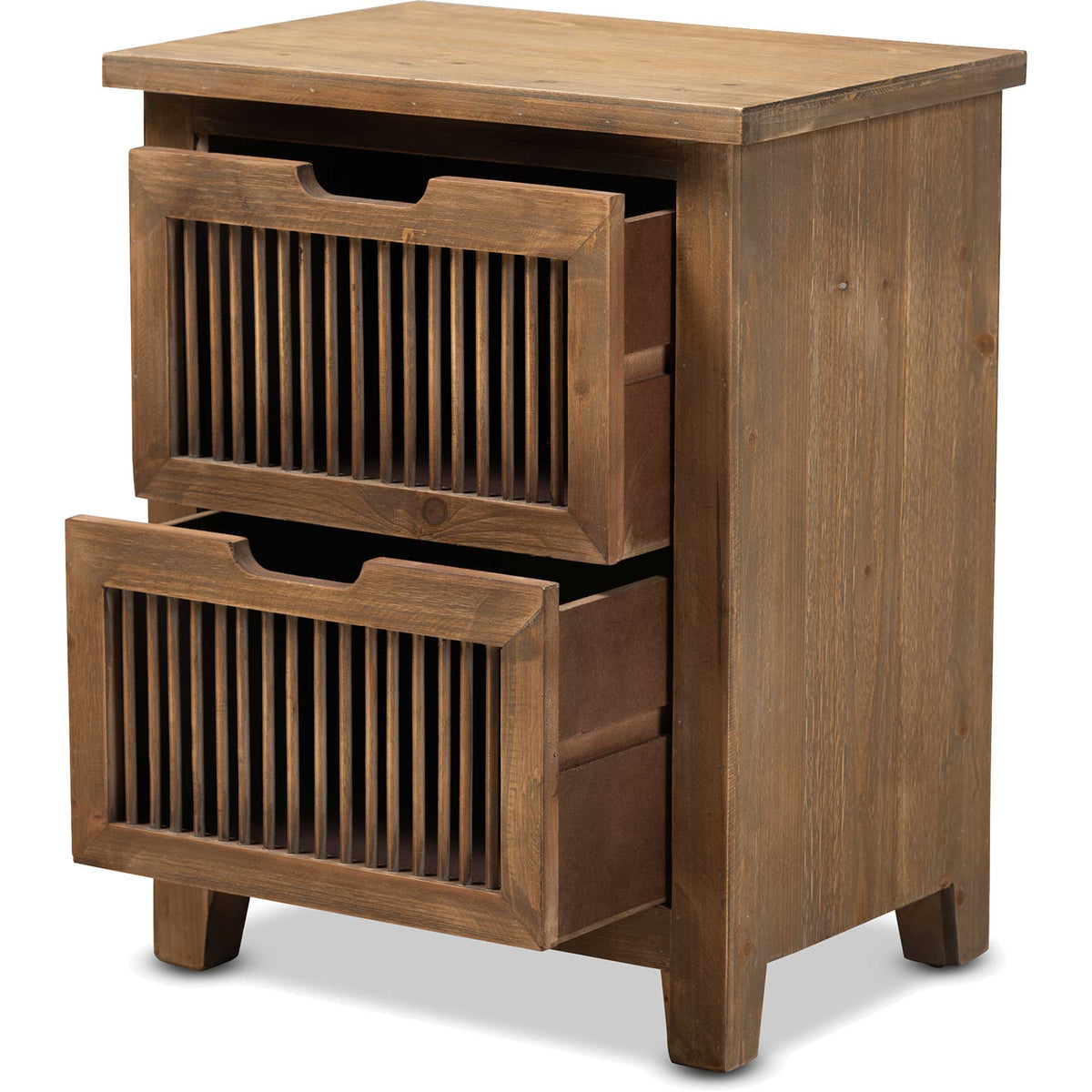 Claudia 2-Drawer Spindle Nightstand Brown