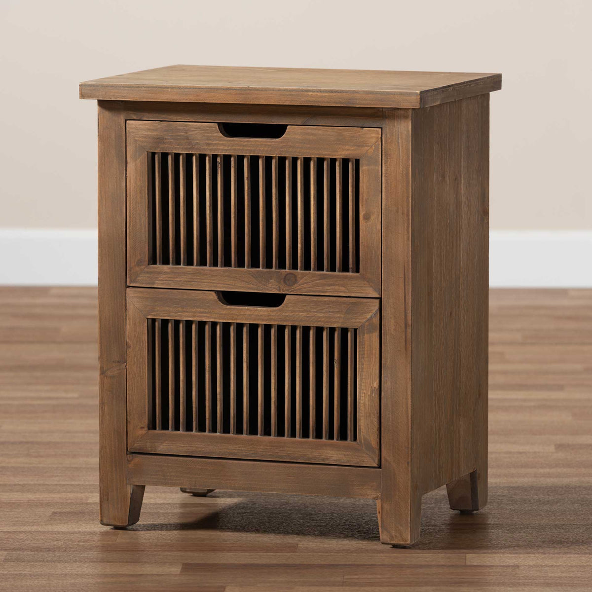 Claudia 2-Drawer Spindle Nightstand Brown