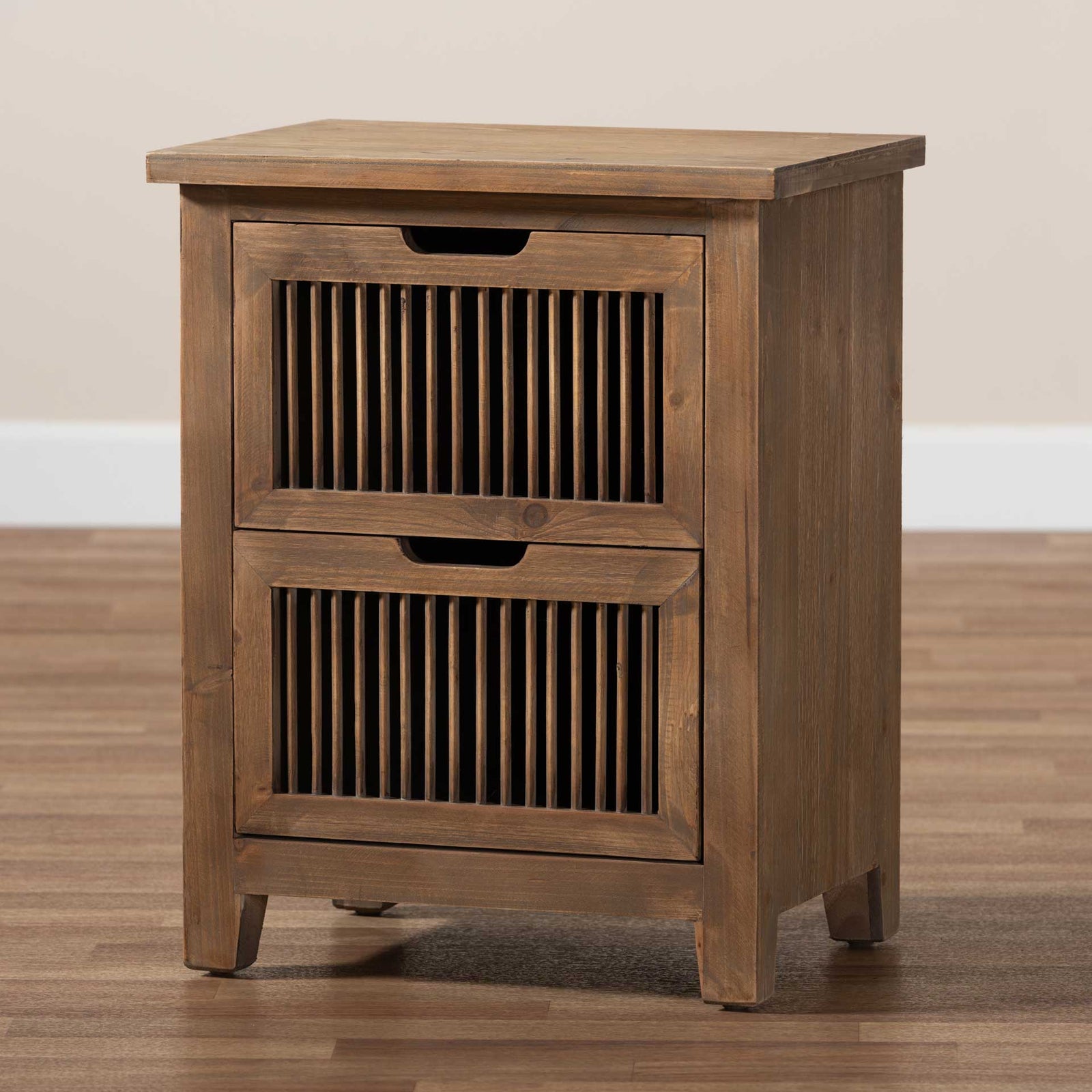 Claudia 2-Drawer Spindle Nightstand Brown