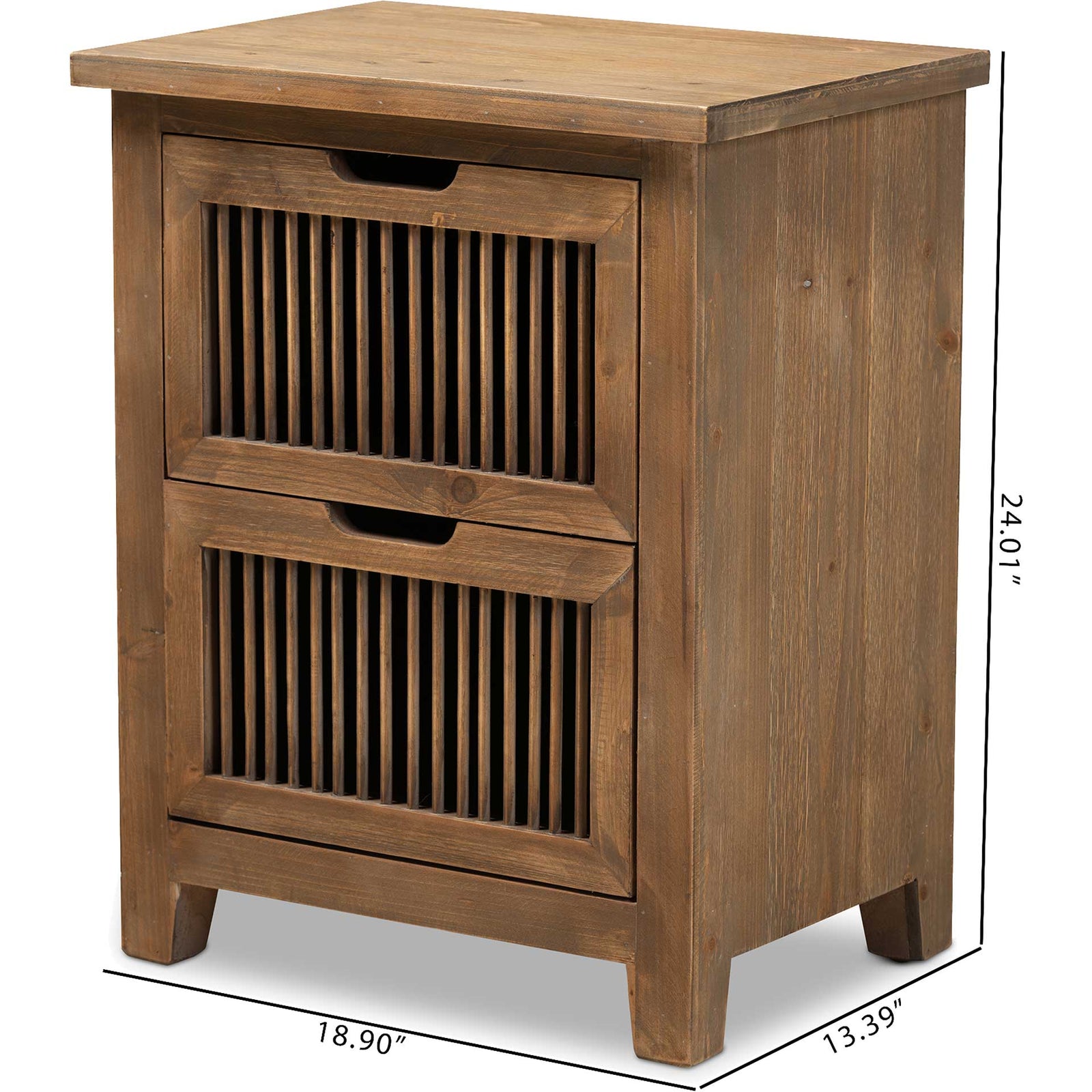 Claudia 2-Drawer Spindle Nightstand Brown