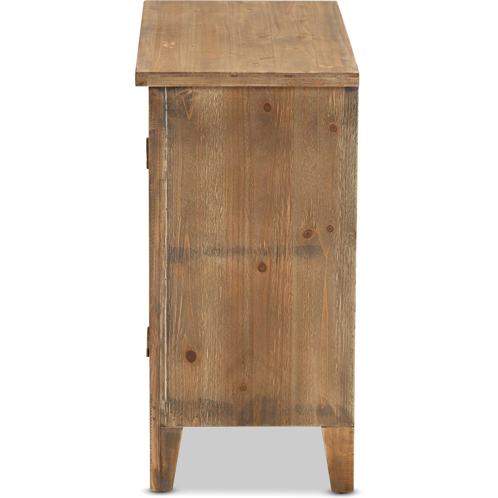 Claudia 2-Door Wood Spindle Storage Cabinet Brown