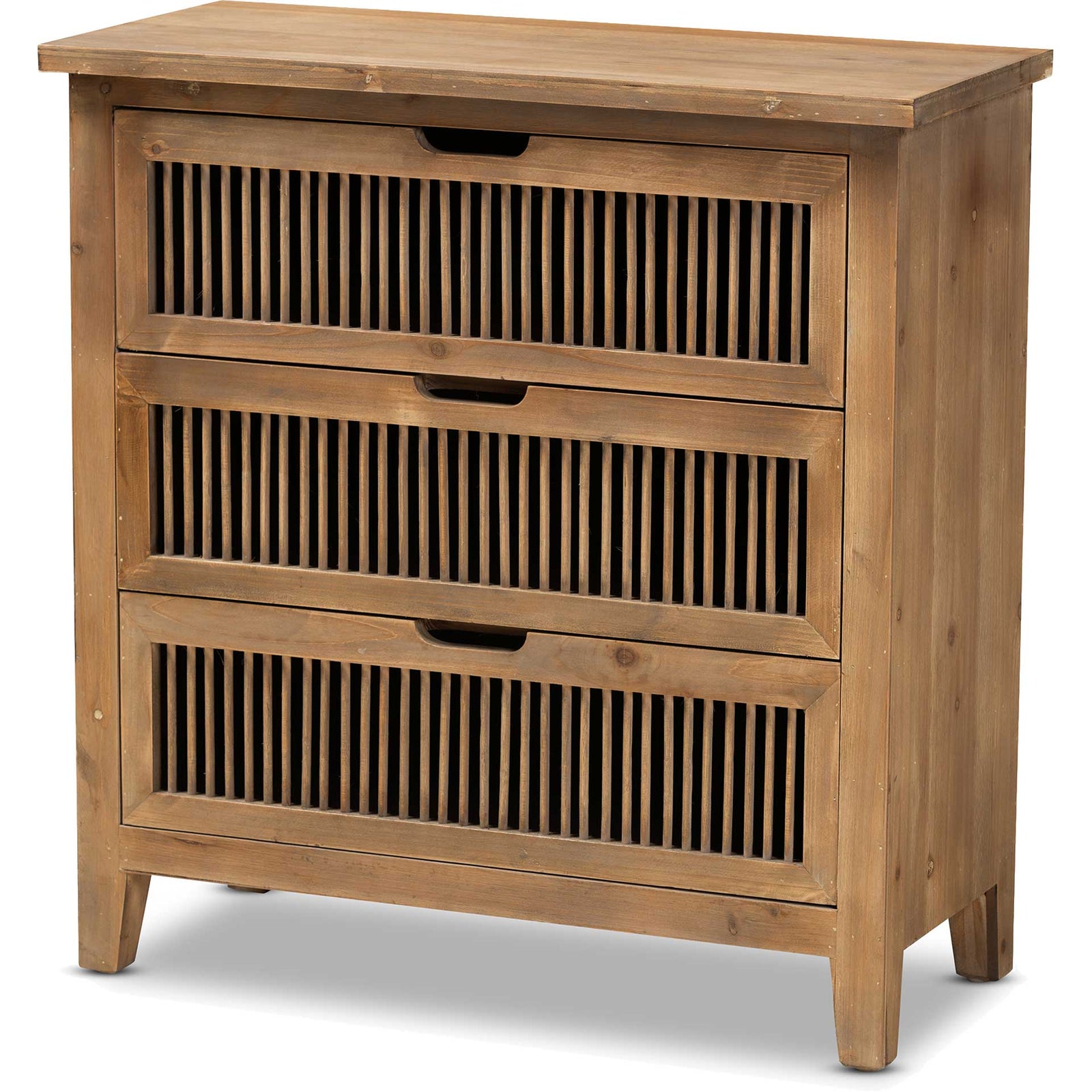 Claudia 3-Drawer Spindle Chest Brown
