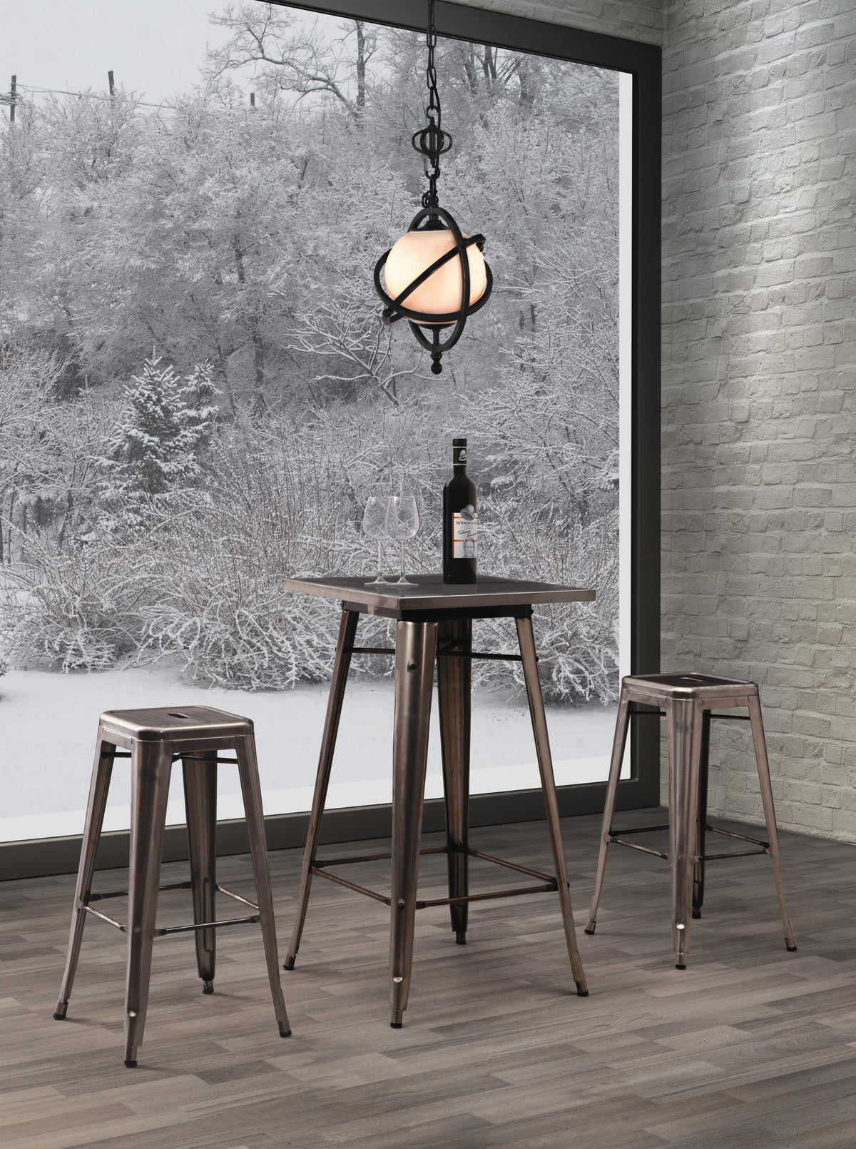 Manchester Bar Chair Gunmetal (Set of 2)