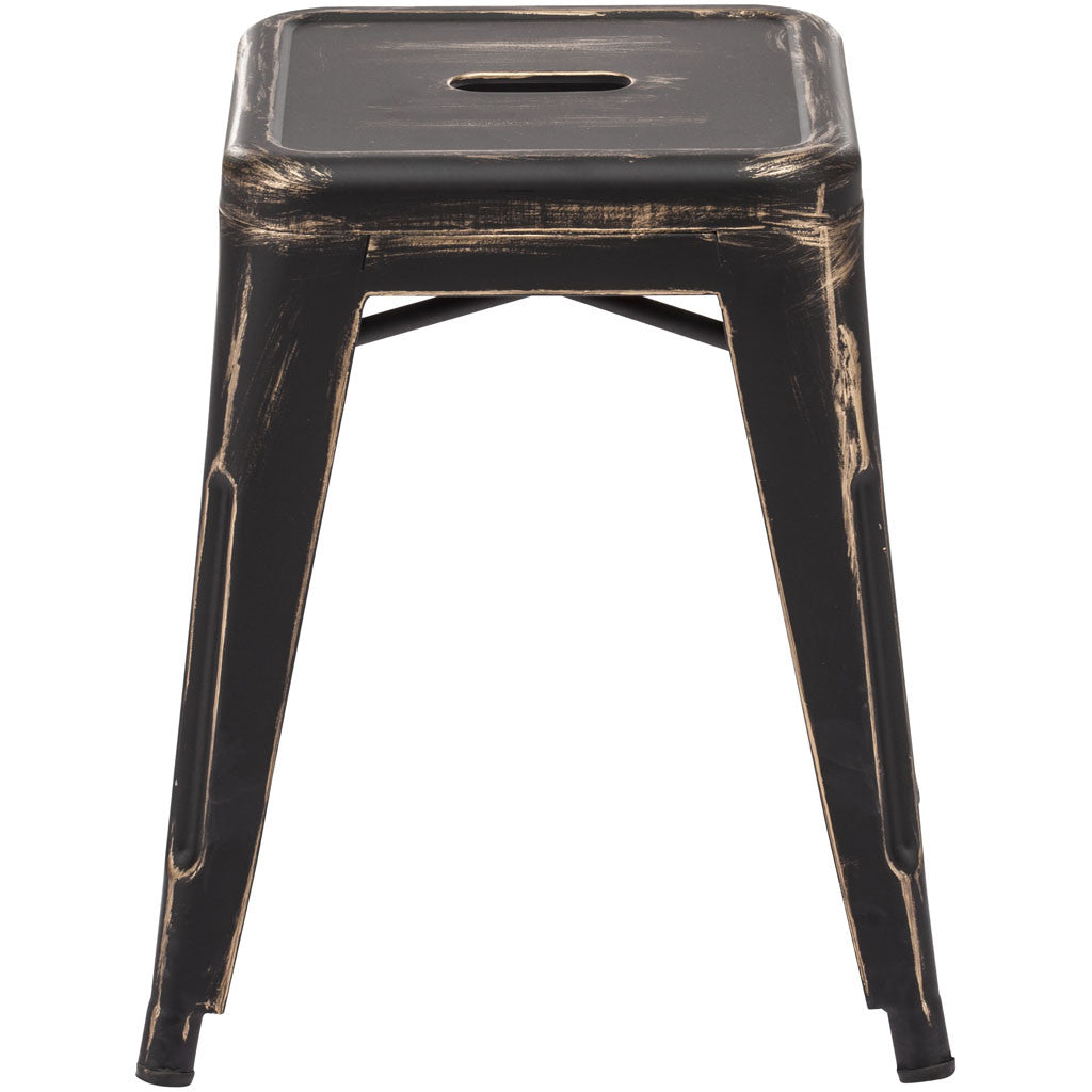 Manchester Stool Antique Black Gold